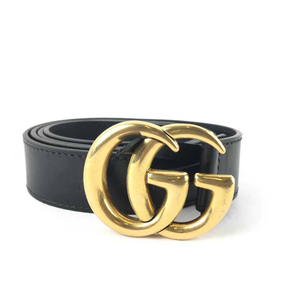 Gucci 414516 GG Leather Belt SZ 38